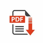 flat sign of pdf download icon button isolated on white background